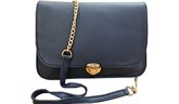 Dark Blue Real Leather Crossbody Bag